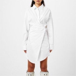 рокля,дамски,поли,и,рокли,diesel,short,shirt,dress,in,stretch,poplin,bright,white
