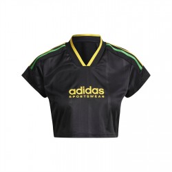 дамска,фланелка,разпродажба,adidas,дамски,топове,adidas,tiro,cut,3,stripes,crop,jersey,womens,black,gold