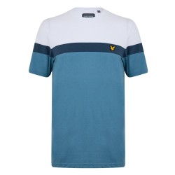Lyle and Scott Mens Striped Short-Sleeve Performance Gym Top - Wht/Navy/Nebula lyle,and,scott,men,s,striped,short,sleeve,performance,gym,top,wht,navy,nebula