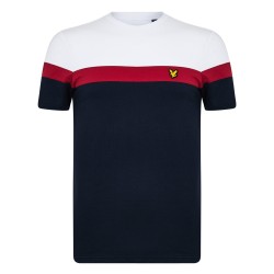 Lyle and Scott Mens Striped Short-Sleeve Performance Gym Top - White/Red/Navy мъжко,фитнес,облекло,lyle,and,scott,men,s,striped,short,sleeve,performance,gym,top,white,red,navy