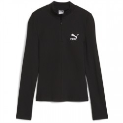 дамски,тениски,дамски,топове,puma,ribbed,half,zip,long,sleeve,puma,black
