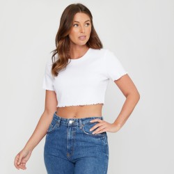 дамска,тениска,be,you,women,s,cropped,rib,t,shirt,white
