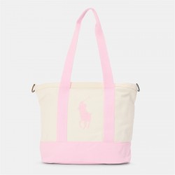 polo,ralph,lauren,kids',pony,tote,bags,white,pink