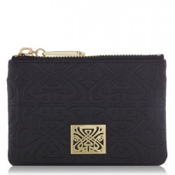 портмоне,всички,чанти,biba,biba,leather,embossed,coin,purse,black