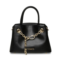 Steve Madden Womens Brosaly Faux Leather Satchel - BLACK/GOLD steve,madden,women,s,brosaly,faux,leather,satchel,black,gold