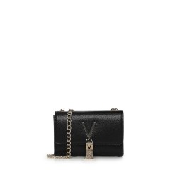 Чанта Valentino Fold Over Divina Bag - Nero/Gold 574 чанта,ученически,раници,valentino,fold,over,divina,bag,nero,gold,574
