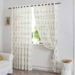 alan,symonds,leaf,embroidered,tulle,voile,curtains,ring,top,green