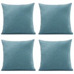 Alan Symonds Set of 4 Plain Chenille Velvet Cushions - Teal подаръци,и,играчки,alan,symonds,set,of,4,plain,chenille,velvet,cushions,teal