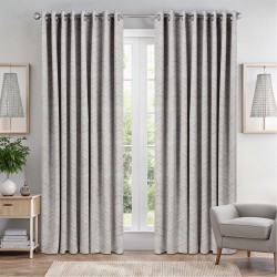 Alan Symonds Aztec 95pct. Blackout Ring Top Curtains - Cream alan,symonds,aztec,95pct.,blackout,ring,top,curtains,cream
