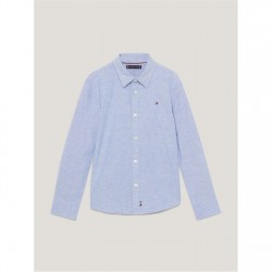 риза,с,дълъг,ръкав,детски,облекла,tommy,hilfiger,boy's,oxford,long,sleeve,shirt,blue,melange