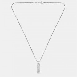 lacoste,mens,district,reversible,pendant,necklace,silver