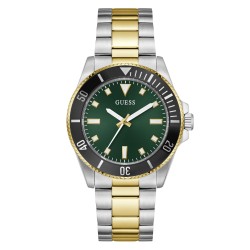 Guess Mens Cliff Quartz Analogue Watch - Green/Silver guess,men,s,cliff,quartz,analogue,watch,green,silver
