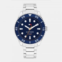 часовник,часовници,tommy,hilfiger,tommy,hilfiger,mens,stainless,steel,bracelet,watch,blue,silver