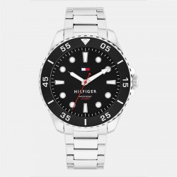часовник,часовници,tommy,hilfiger,tommy,hilfiger,mens,stainless,steel,bracelet,watch,black,silver