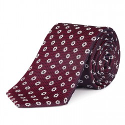 haines,and,bonner,silk,twill,tie,burgundy,daisy