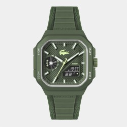 lacoste,mens,lc33,silicone,analog,digital,watch,khaki