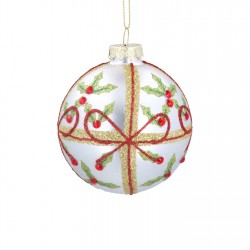 аксесоари,на,разпродажба,gisela,graham,gisela,glass,bauble,99,holly,bow