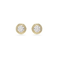 Swarovski Una Angelic stud earrings, Round cut, Pavé, White, Rhodium plated - Gold/Crystal бижутерия,swarovski,una,angelic,stud,earrings,round,cut,pav,white,rhodium,plated,gold,crystal