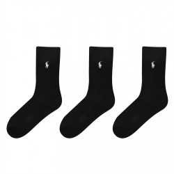 чорапи,дамски,чорапи,ralph,lauren,3,pack,crew,socks,black