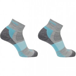 Salomon Merino Quarter 2 Pack Walking Sock Womens - Grey/Blue дамски,летен,каталог,плажен,магазин,почистване,и,защита,всичкото,туристическо,оборудване,salomon,merino,quarter,2,pack,walking,sock,womens,grey,blue
