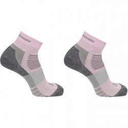 Salomon Merino Quarter 2 Pack Walking Sock Womens - Lilac/Grey дамски,летен,каталог,плажен,магазин,почистване,и,защита,salomon,merino,quarter,2,pack,walking,sock,womens,lilac,grey