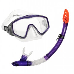 плажен,магазин,водни,спортове,gul,snorkeling,set,tempered,glass,diving,mask,&amp;,splash,proof,snorkel,purple