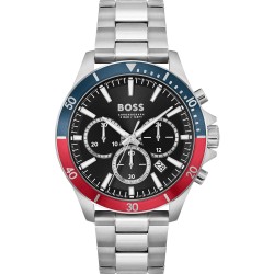 часовник,часовници,бижутерия,boss,men,s,troper,chronograph,44mm,water,resistant,analogue,quartz,watch,black,silver