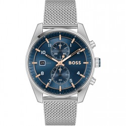 часовник,бижутерия,часовници,boss,men's,skytraveller,44mm,chronograph,water,resistant,analogue,quartz,watch,blue,silver