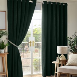 Alan Symonds Chenille Blackout Ring Top Eyelet Curtains - Green alan,symonds,chenille,blackout,ring,top,eyelet,curtains,green