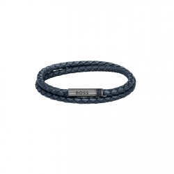 аксесоари,на,разпродажба,boss,gents,boss,ares,double,wrap,leather,bracelet,blue