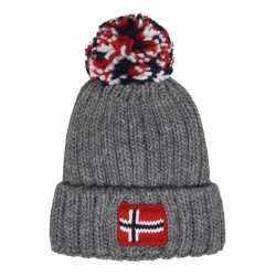 Шапка Napapijri Semiury Bobble Beanie Hat - Med Grey шапка,всички,шапки,зимни,аксесоари,плажни,шапки,napapijri,semiury,bobble,beanie,hat,med,grey