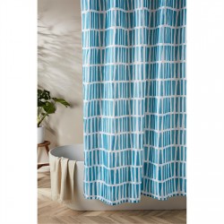 домашни,потреби,аксесоари,за,баня,homelife,silhoutte,stripe,shower,curtain,blue