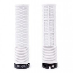 dmr,deathgrip,thick,flangeless,lock,on,mtb,grip,white