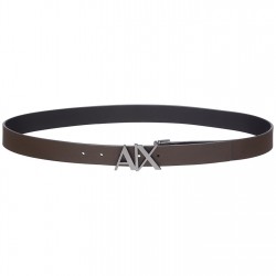 Колан Armani Exchange Cut Out Logo Leather Belt - Black/Brn 54120 колан,колани,аксесоари,на,разпродажба,armani,exchange,cut,out,logo,leather,belt,black,brn,54120