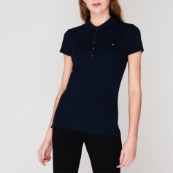 дамска,блуза,с,яка,дамски,топове,tommy,hilfiger,heritage,short,sleeve,slim,fit,polo,shirt,ladies,midnight,403