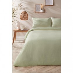 Homelife Washed Linen Blend Duvet Set - Sage спално,бельо,и,комплекти,homelife,washed,linen,blend,duvet,set,sage
