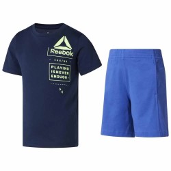 Reebok Essentials short sleeve set - Blue (Collegiate Navy) детски,екипи,reebok,essentials,short,sleeve,set,blue,(collegiate,navy)