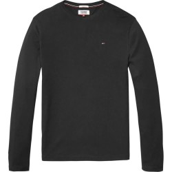 тениска,мъжки,тениски,tommy,jeans,original,ribbed,organic,cotton,long,sleeve,t,shirt,black,(tommy,black)