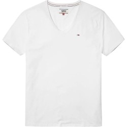 тениска,мъжки,тениски,tommy,jeans,original,short,sleeve,v,neck,t,shirt,classic,white,(white)