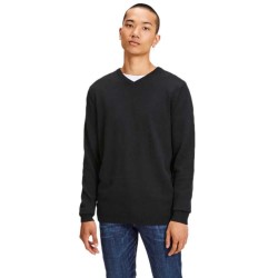 блуза,мъжки,пуловери,jack,&,jones,essential,basic,knitted,v,neck,sweater,black,(black)