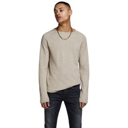 блуза,мъжки,пуловери,jack,&,jones,hill,sweater,oatmeal,melange,(beige)