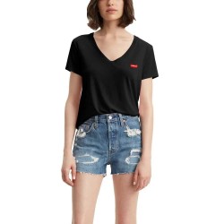 тениска,дамски,тениски,levi´s,®,the,perfect,short,sleeve,v,neck,t,shirt,caviar,(black)