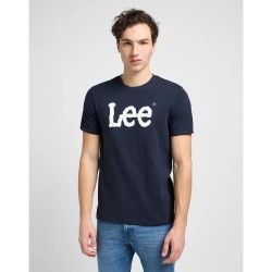 тениска,мъжки,тениски,lee,wobbly,logo,short,sleeve,t,shirt,navy,drop,(blue)