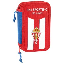 канцеларски,принадлежности,safta,sporting,gijon,double,pencil,case,28,units,red,white,(red,white)