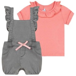 Absorba Jardin Du Luxembourg Lf short sleeve set - Grey / Pink (Cloud Grey) детски,екипи,absorba,jardin,du,luxembourg,lf,short,sleeve,set,grey,pink,(cloud,grey)