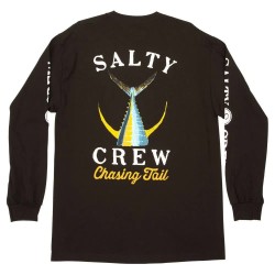 тениска,мъжки,тениски,salty,crew,tailed,long,sleeve,t,shirt,brown,(black)