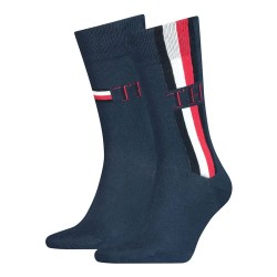 чорапи,мъжки,чорапи,tommy,hilfiger,iconic,stripe,classic,socks,2,pairs,navy,(blue)