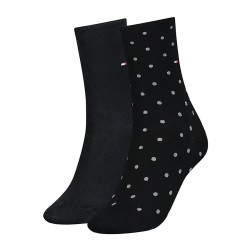 чорапи,дамски,чорапи,tommy,hilfiger,dot,classic,socks,2,pairs,black