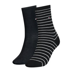 чорапи,дамски,чорапи,tommy,hilfiger,small,stripe,classic,socks,2,pairs,black