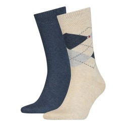 чорапи,мъжки,чорапи,tommy,hilfiger,check,classic,socks,2,pairs,beige,(beige,melange)